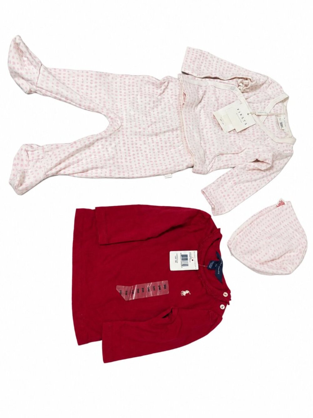 Baby Girl 9M NWT Lot Ralph Lauren Petit Lem Sleeper Top